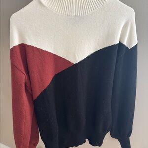 Laundry By Shelli Segal Women's Colorblock Sweater - Black, White, Red